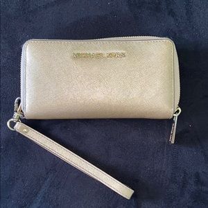 Gold Michael Kors Wristlet